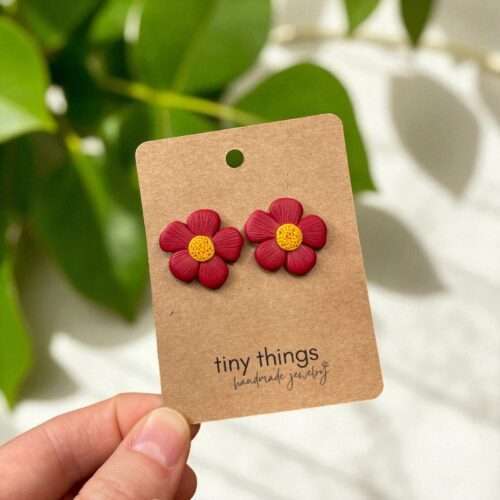 Statement-Blumen-Ohrringe-kirschrot Statement Blumen Ohrringe kirschrot I tiny things jewelry